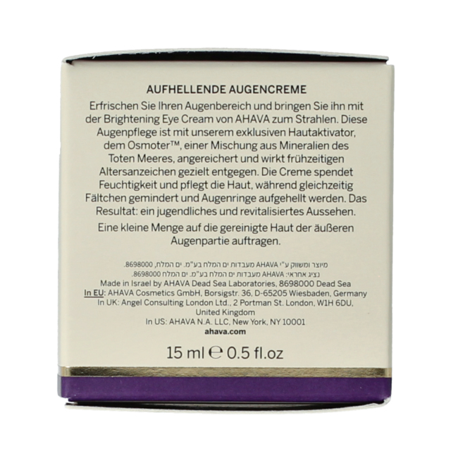 Ahava Age control bright eye creme 15 Millilitres