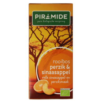 Piramide Té rooibos ecológico de melocotón y naranja 20 bolsitas