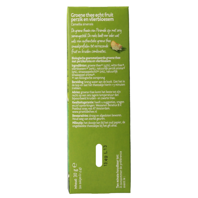 Green tea peach elderflower organic 20 bags