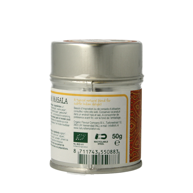 Garam Masala w puszce, przyprawy naturalne, bio, 50 gramów