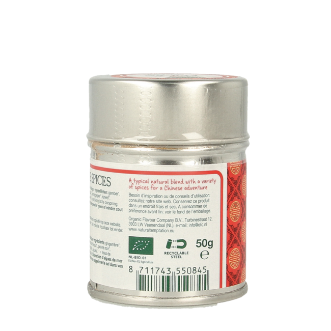 Natural Temptation Fünf-Gewürze-Mischung Dose natürliche Gewürze Bio 50 Gramm