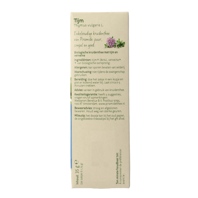 Té de tomillo eco bio 20 bolsitas
