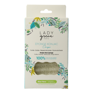 Lady Green Esponja facial de konjac Lady Green aloe vera 1 unidad