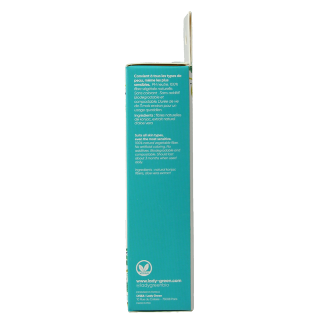 Esponja facial de konjac Lady Green aloe vera 1 unidad