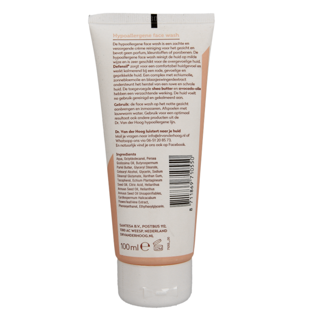Dr. van der Hoog Nettoyant visage hypoallergénique tube 100 ml