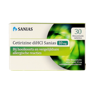 Sanias Cetirizine diHCl 10 mg 30 Tablets