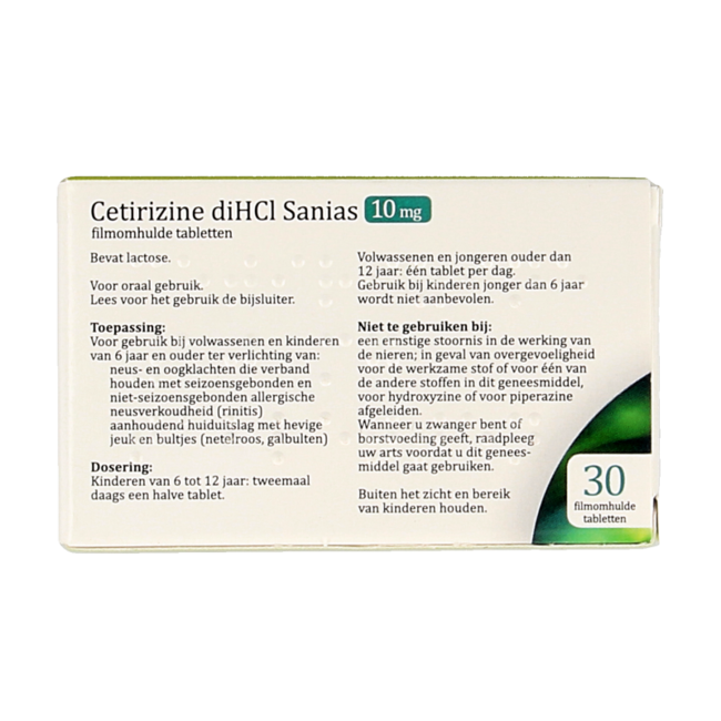 Cetirizine diHCl 10 mg 30 Tablets