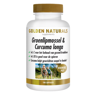 Golden Naturals Groenlipmossel & curcuma longa 180 Capsules