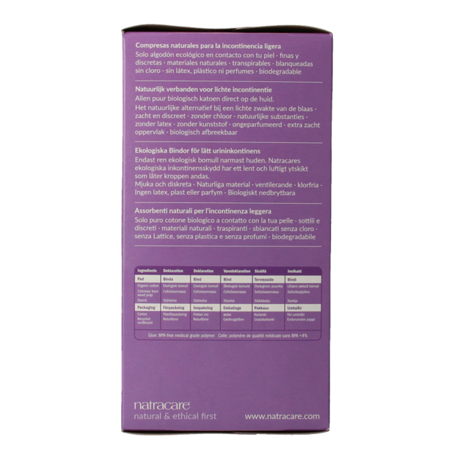 Natracare Dry & light pads 20 sztuk