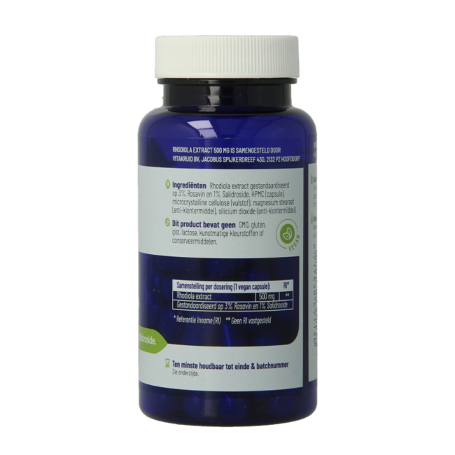 Estratto di Rhodiola 500 mg 3% Rosavina 1% Salidroside 60 Capsule vegetariane