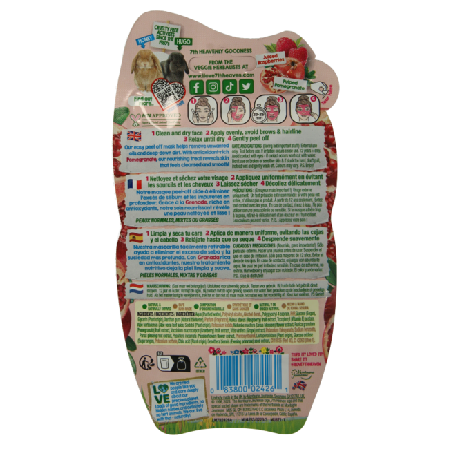 Montagne 7th Heaven mascarilla facial passion peel-off 10 mililitros