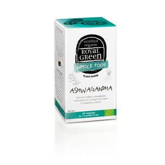 Royal Green Royal Green Ashwagandha organic 60 Vegetarian capsules