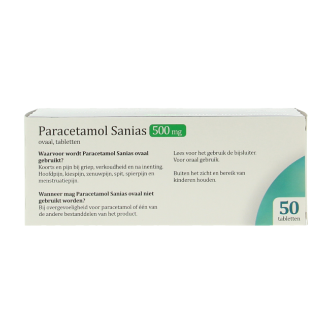 Sanias Paracetamol 500mg oval 50 Stuks