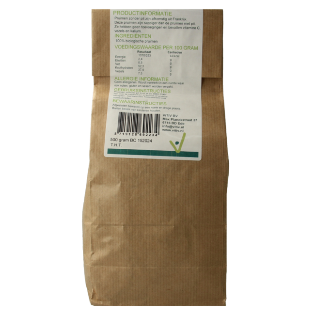 Vitiv Organic Pitted Prunes 500g