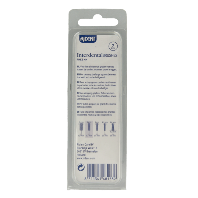 Rident Interdental Brushes 5 mm 7 Pack