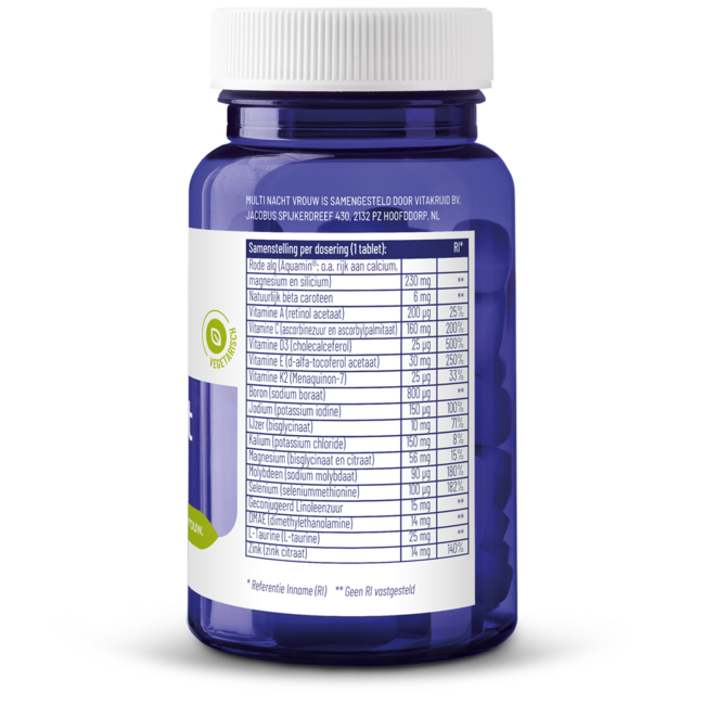 Multi Nacht Vrouw 100% Vegan 30 Tabletten