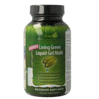Irwin Naturals Living green liquid gel multi para mujeres 90 cápsulas blandas