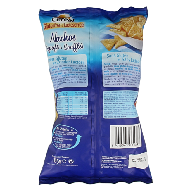 Cereal Nachos inflados sin gluten 85 gramos