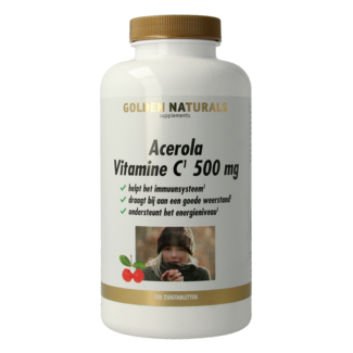 Golden Naturals Golden Naturals Acerola Vitamina C 500 mg 100 Comprimidos para chupar
