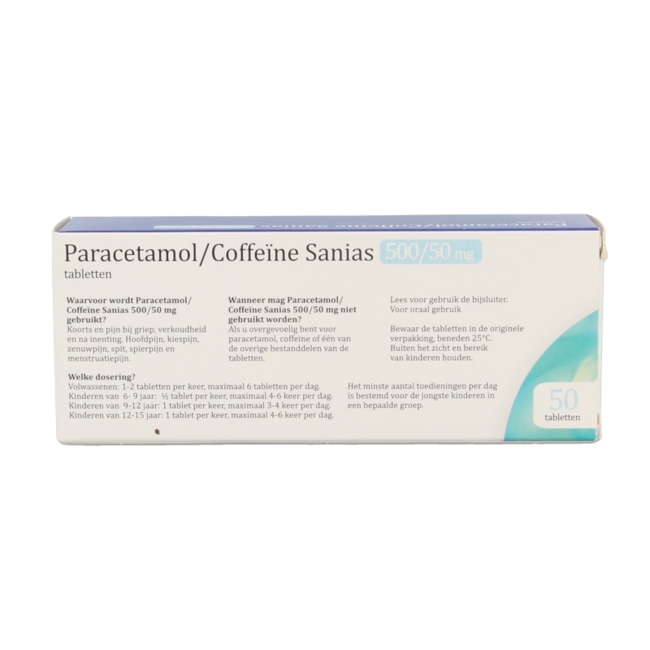Paracetamol cafeína 500/50mg 50 Comprimidos