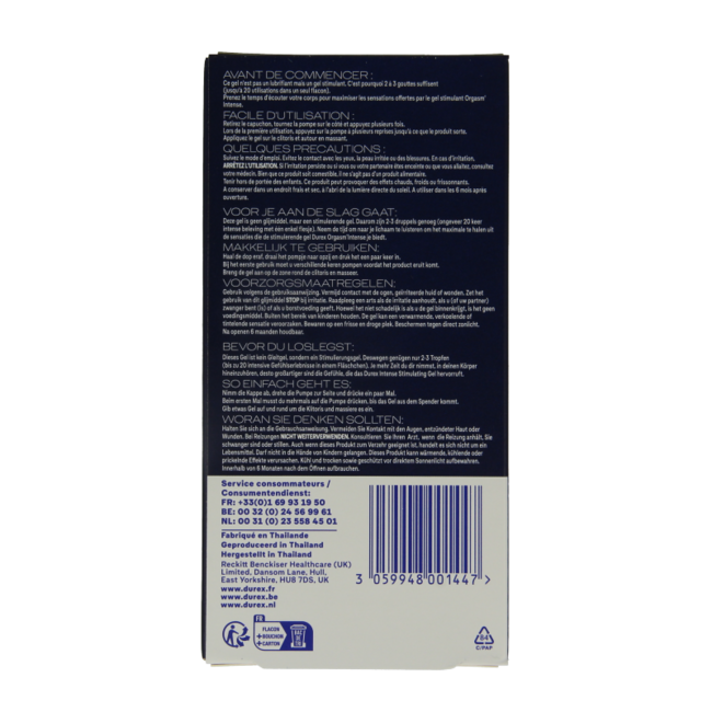 Durex Orgasm intense gel 10 Millilitres