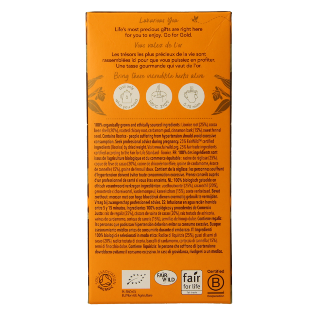 Thé réglisse et cannelle bio 20 sachets
