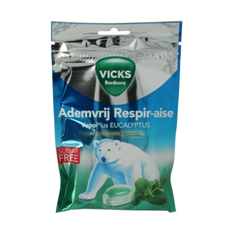 Vicks Ademvrij eucalyptus sugar-free bag 72 Gram