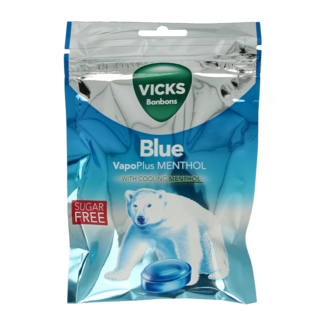 Vicks Bolsa de mentol azul sin azúcar 72 gramos