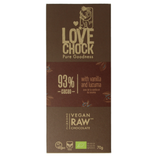 Lovechock 93% Puro vainilla lúcuma bio 70 gramos