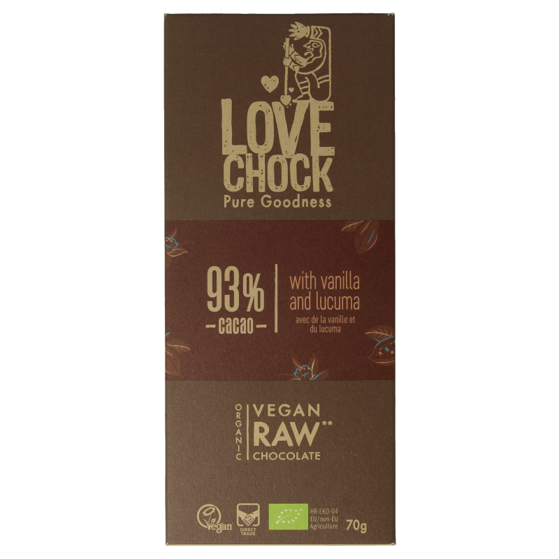 Lovechock 93% Cacao: Snack Bio al Cacao Crudo e Lucuma