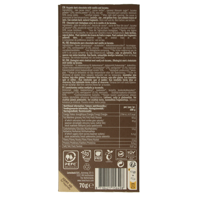 93% Pure vanilla lucuma bio 70 Gram