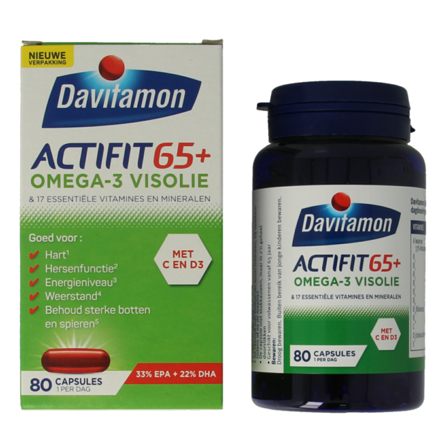 Actifit 65+ oméga 3 80 Gélules