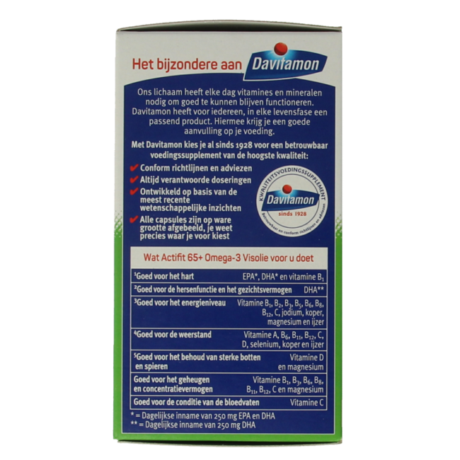 Actifit 65+ omega 3 80 Capsules