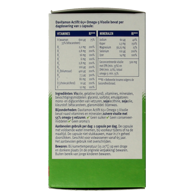 Actifit 65+ omega 3 80 Capsules