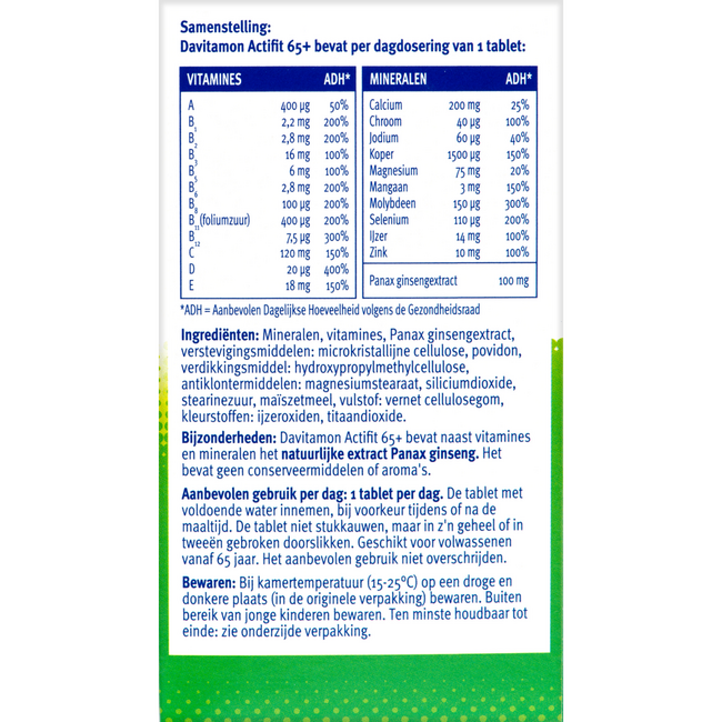 Actifit 65+ 70 Tablets