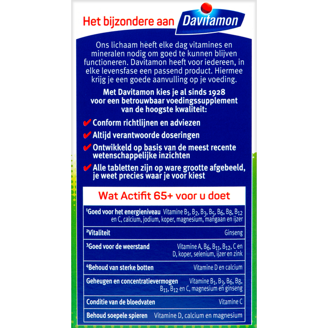 Actifit 65+ 70 Tablets