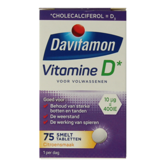 Davitamon Vitamina D adultos comprimido bucodispersable 75 Comprimidos