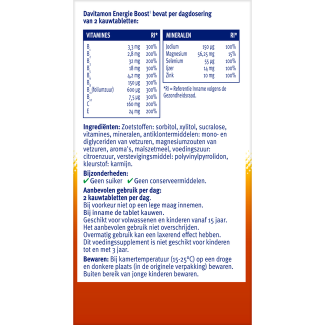 Energie boost frutos del bosque 40 comprimidos masticables