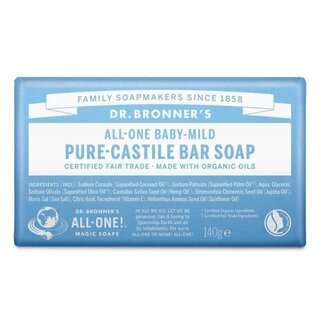 Dr Bronners Jabón en pastilla baby mild 140 gramos