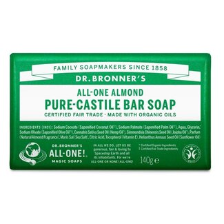 Dr Bronners Dr Bronners Jabón en barra almendra 140 gramos