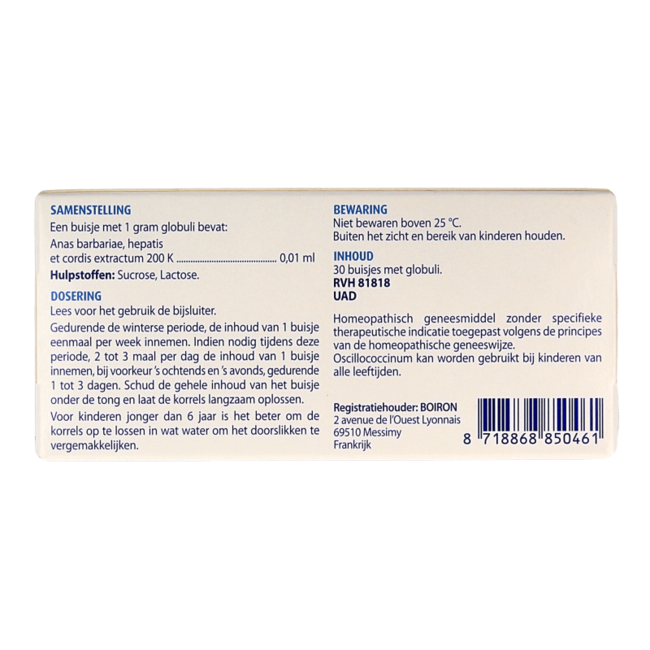 Oscillococcinum dla rodziny, 30 tubek