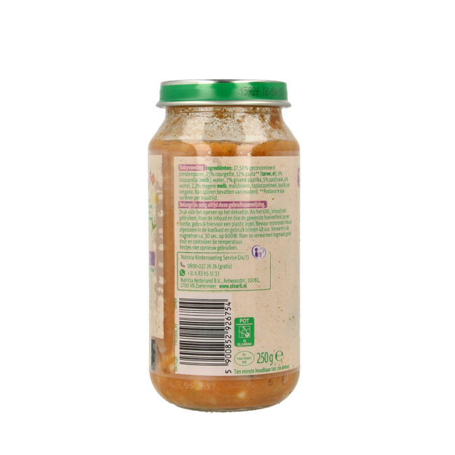 Vegetarian pasta courgette mozzarella 15M09 250 Gram