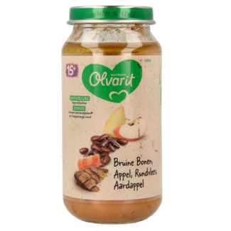 Olvarit Brown beans, apple, beef and potato 15M06 250 Gram