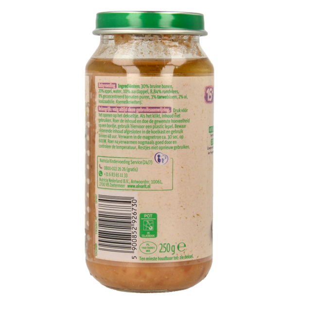 Brown beans, apple, beef and potato 15M06 250 Gram