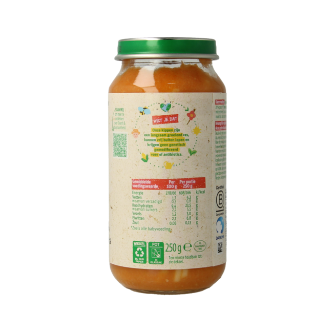 Pasta con Zucca e Pollo Olvarit 12M06 250 Grammi