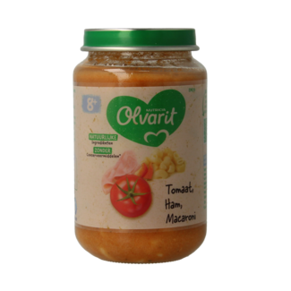Olvarit Macaroni tomate jambon 8M09 200,00 grammes