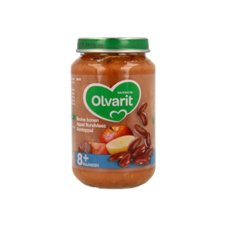 Olvarit Haricots bruns, pomme, bœuf et pomme de terre 8M00 200 g