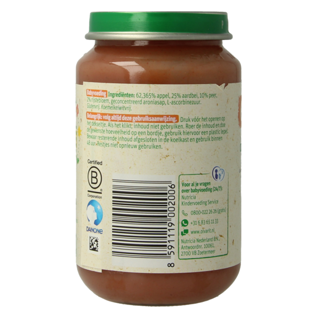 Pomme fraise poire 6M54 200 grammes