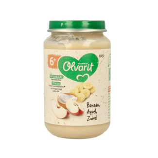 Olvarit Banana apple yoghurt 6M50 200 Gram
