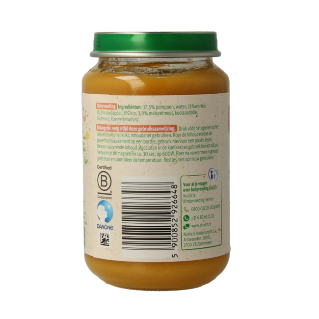 Calabaza pollo patata 6M09 200 gramos
